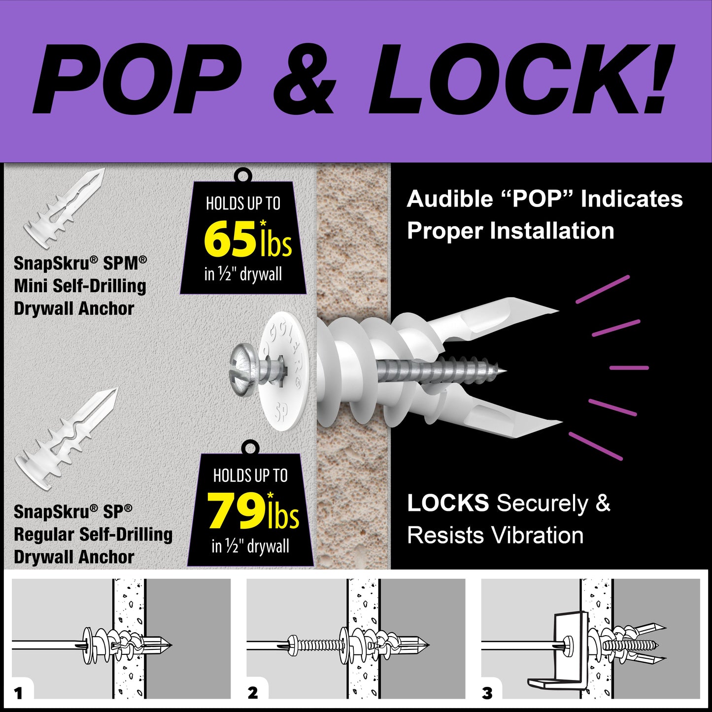SnapSkru® Self-Drilling Drywall Anchor