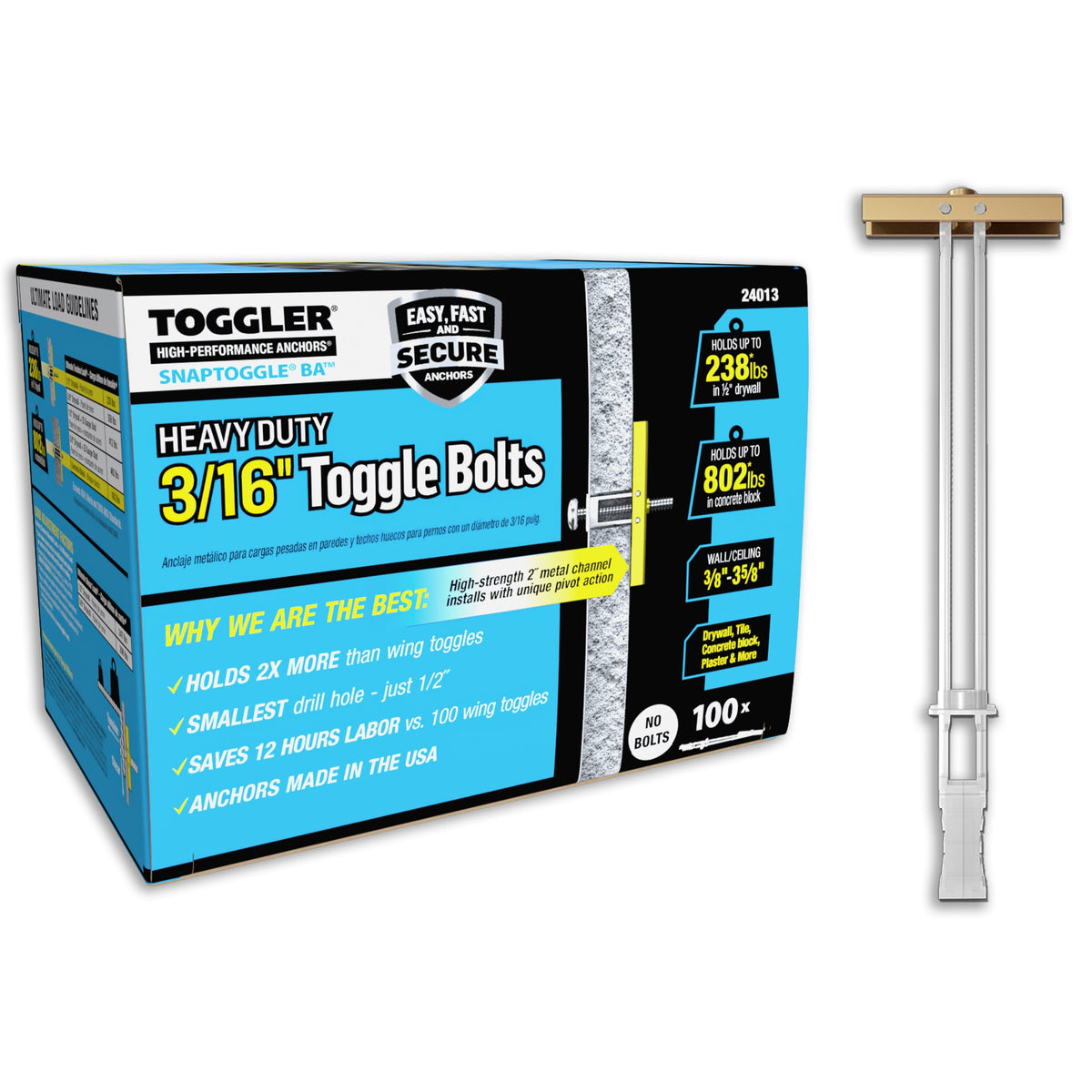 SNAPTOGGLE | Toggle Bolt Anchors | Heavy Duty Toggle Bolts – Toggler