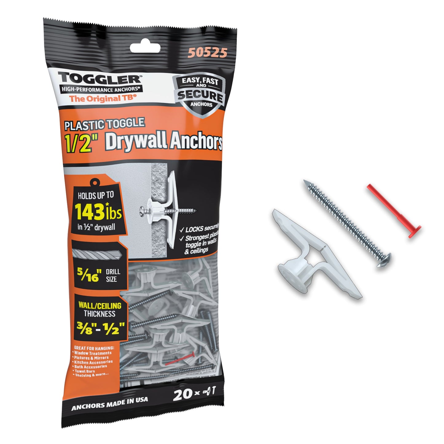 TOGGLER® Plastic Toggle Anchor