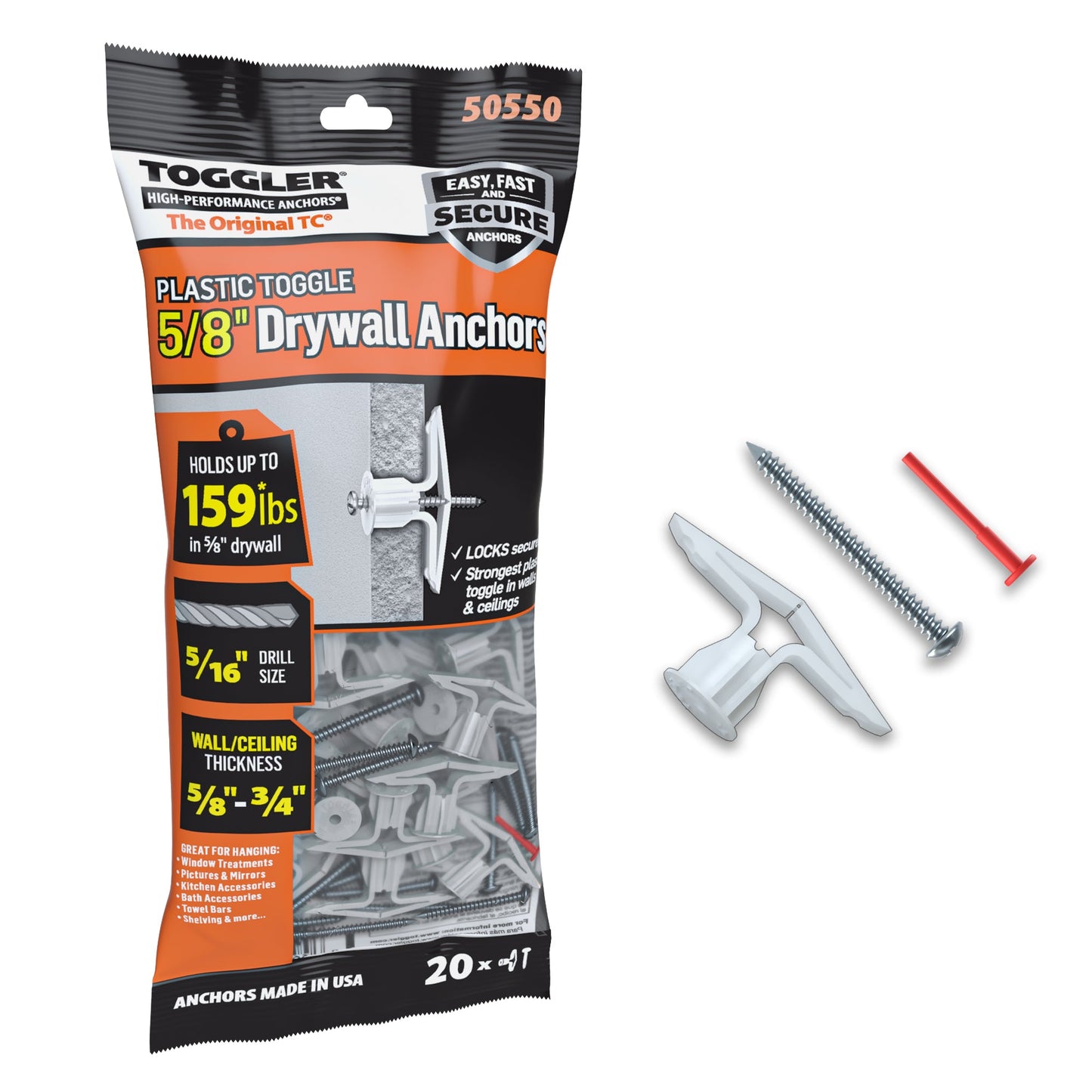 TOGGLER® Plastic Toggle Anchor